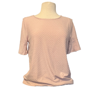Rose & Olive Light Pink Top Women’s Medium Casual Short Sleeve Shirt